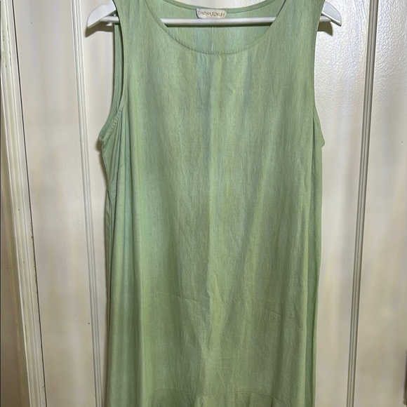 Cynthia Rowley Green Asymmetrical Scoop Neck Sundress - Picture 4 of 5